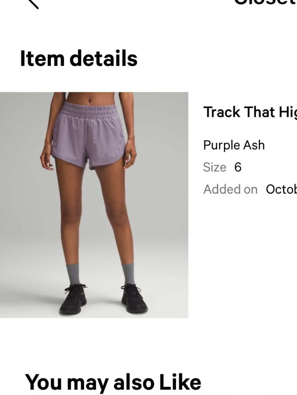 Lululemon track that 3” HR short size 6 - Picture 2 of 3